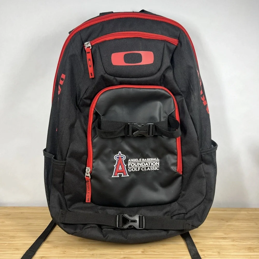 Oakley Lightweight Skateboard Backpack Black Red Angels Baseball Logo‎